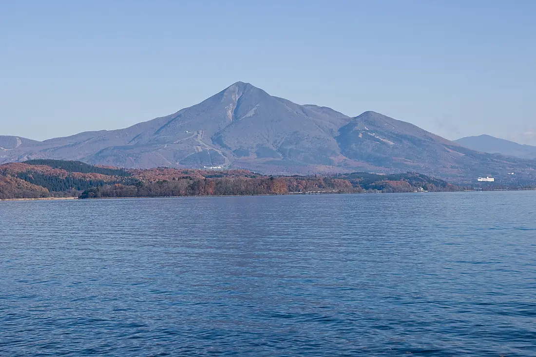 Mt.Bandai from Lake Inawashiro 02
