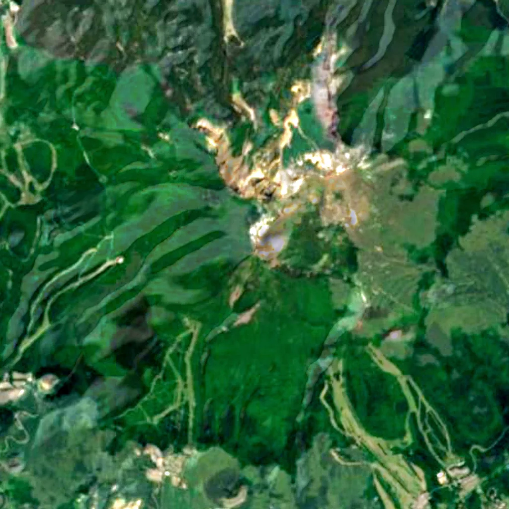 Mount Bandai seen from above (Sentinel-2)