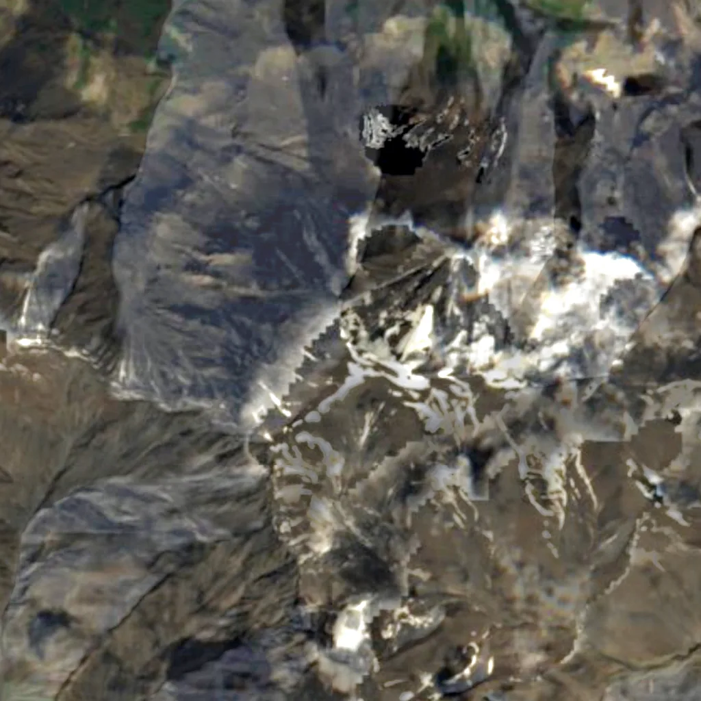 Mount Bazardüzü seen from above (Sentinel-2)
