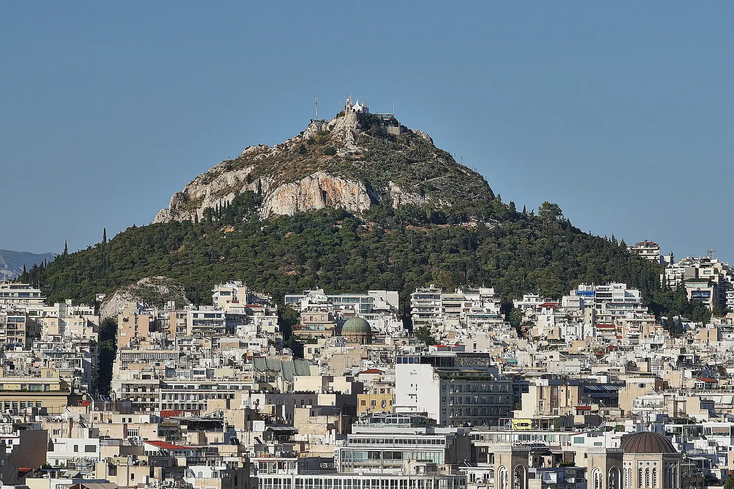 Mount Lycabettus from the Areopagus on June 7, 2020