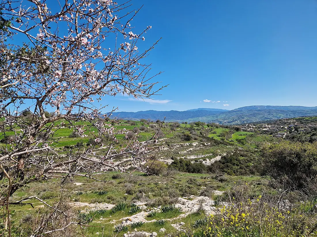 Kritou Terra, Cyprus, view to east, Mt. Olympus