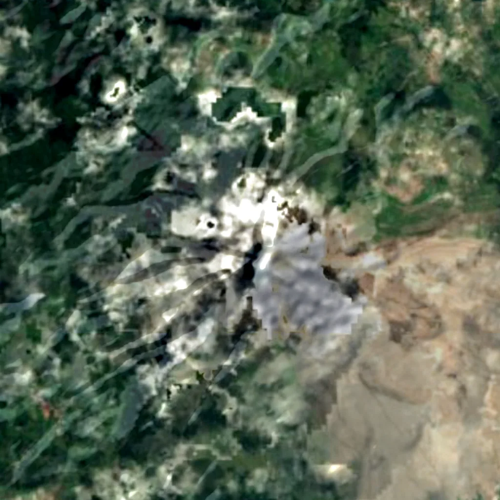 Mount Sinabung seen from above (Sentinel-2)
