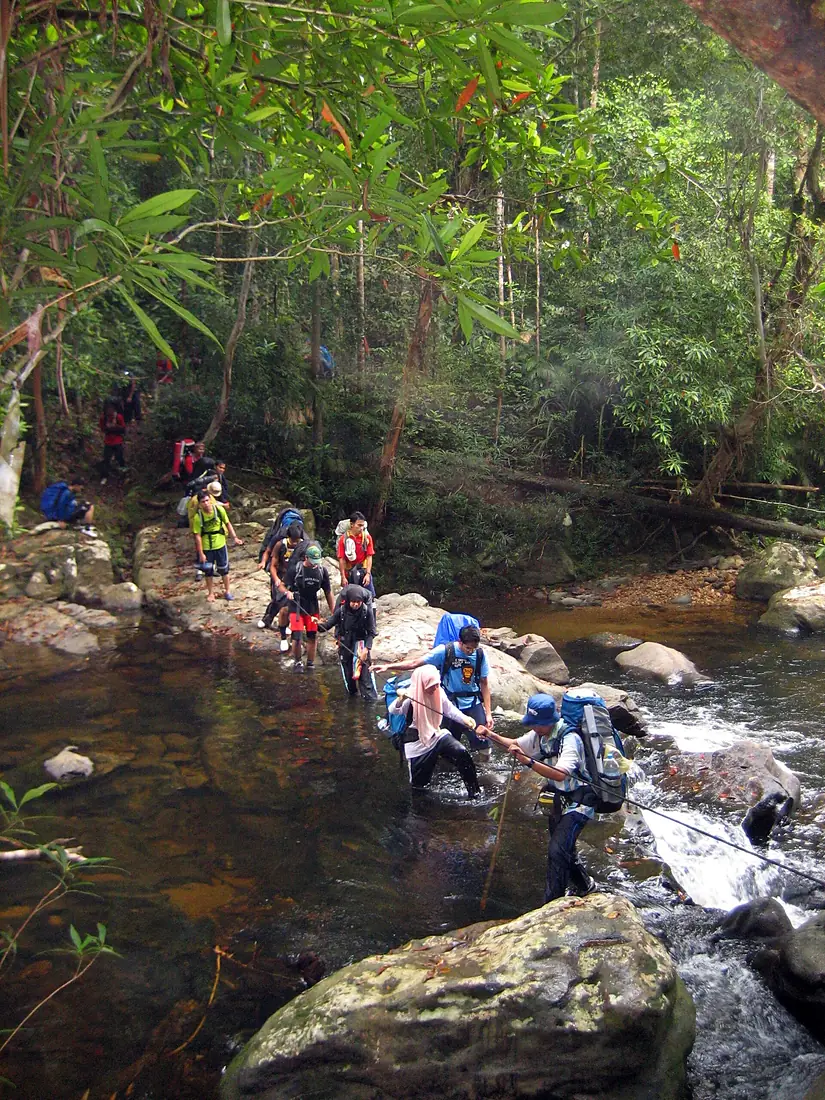 River Crossing Near Kuala Juram, Gunung Tahan