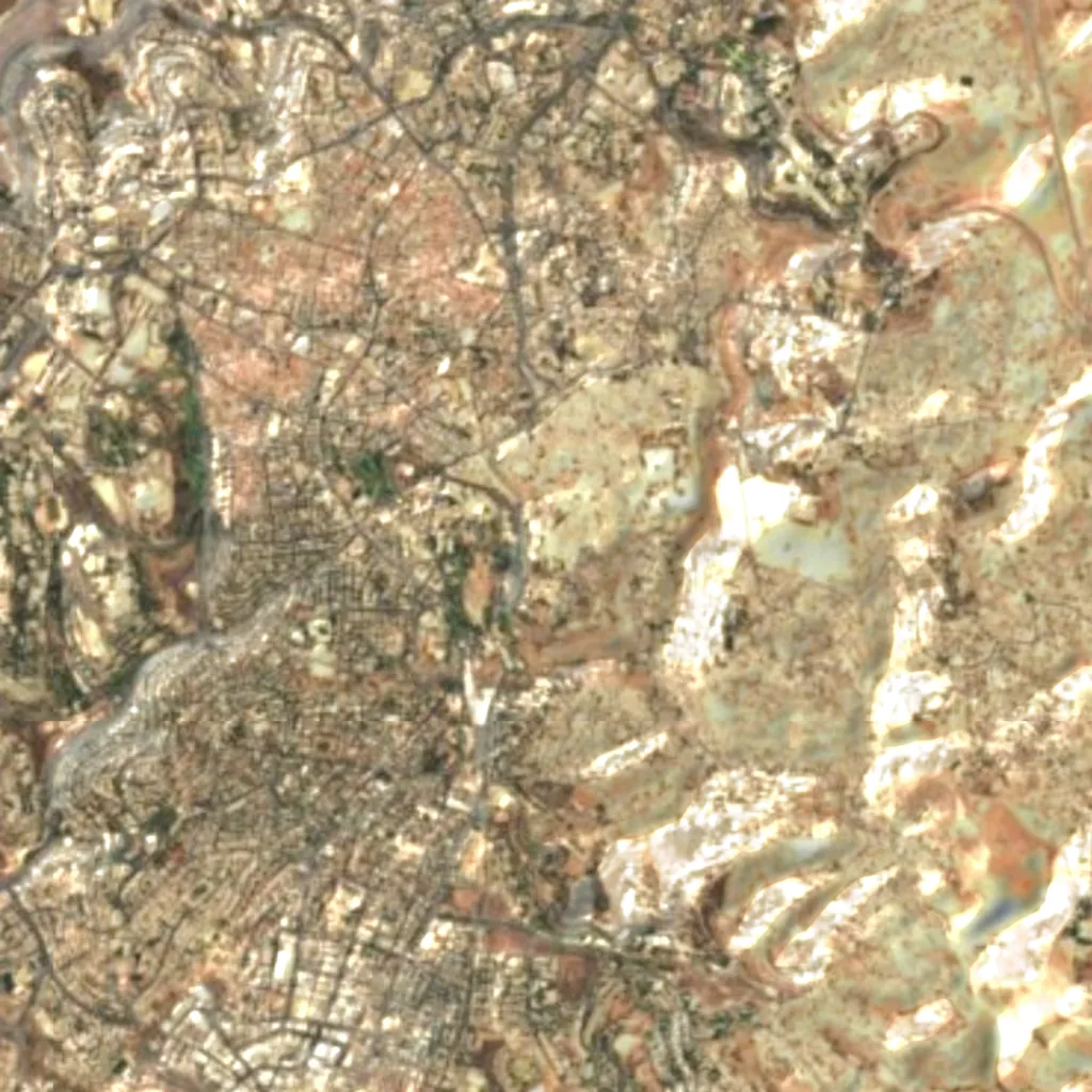 Mount Zion seen from above (Sentinel-2)