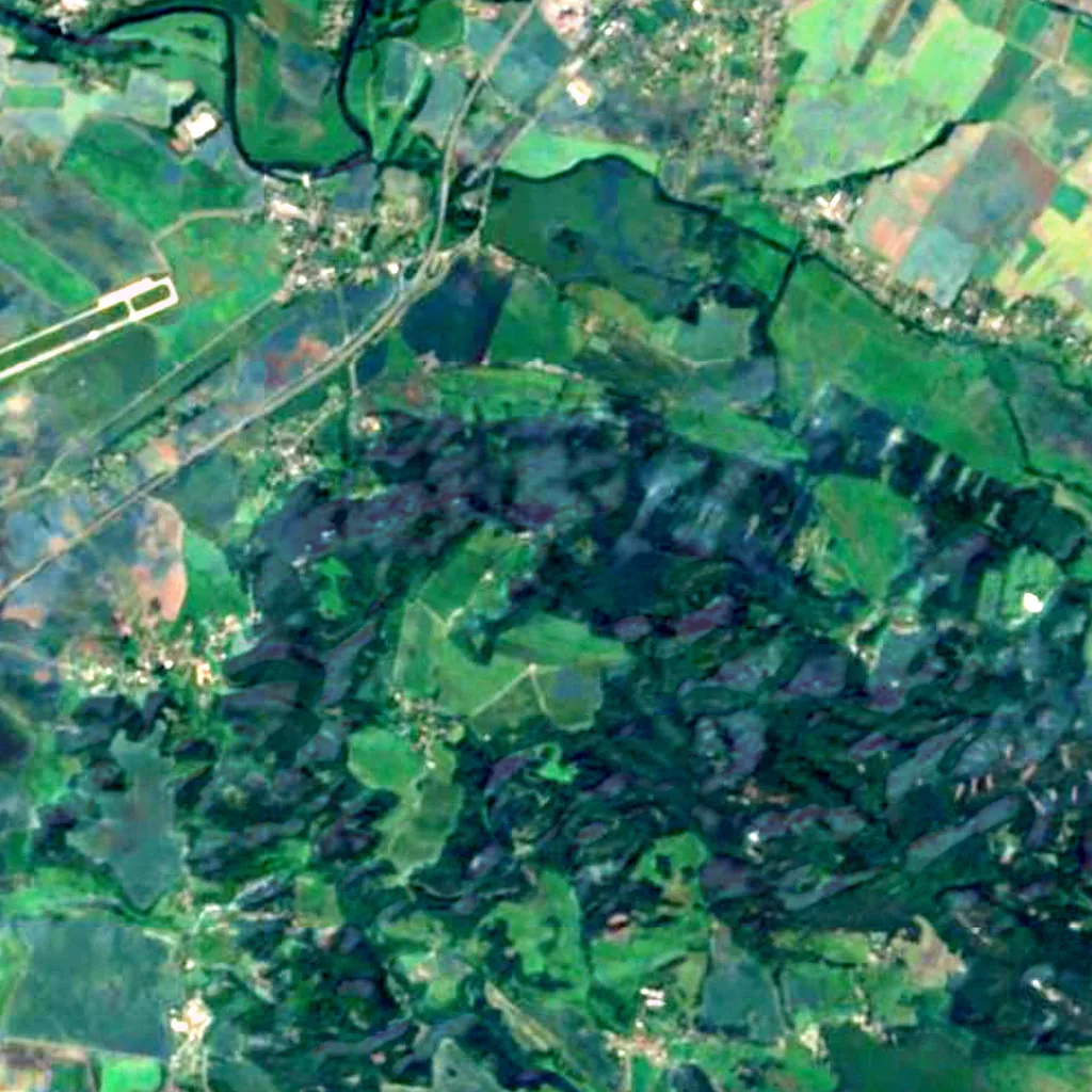Na Krásné vyhlídce seen from above (Sentinel-2)