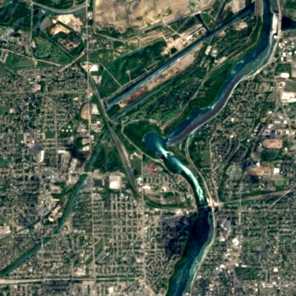 Niagara Gorge seen from above (Sentinel-2)
