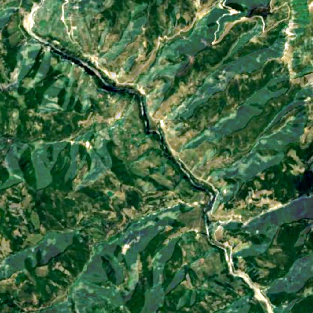 Osum Canyon seen from above (Sentinel-2)