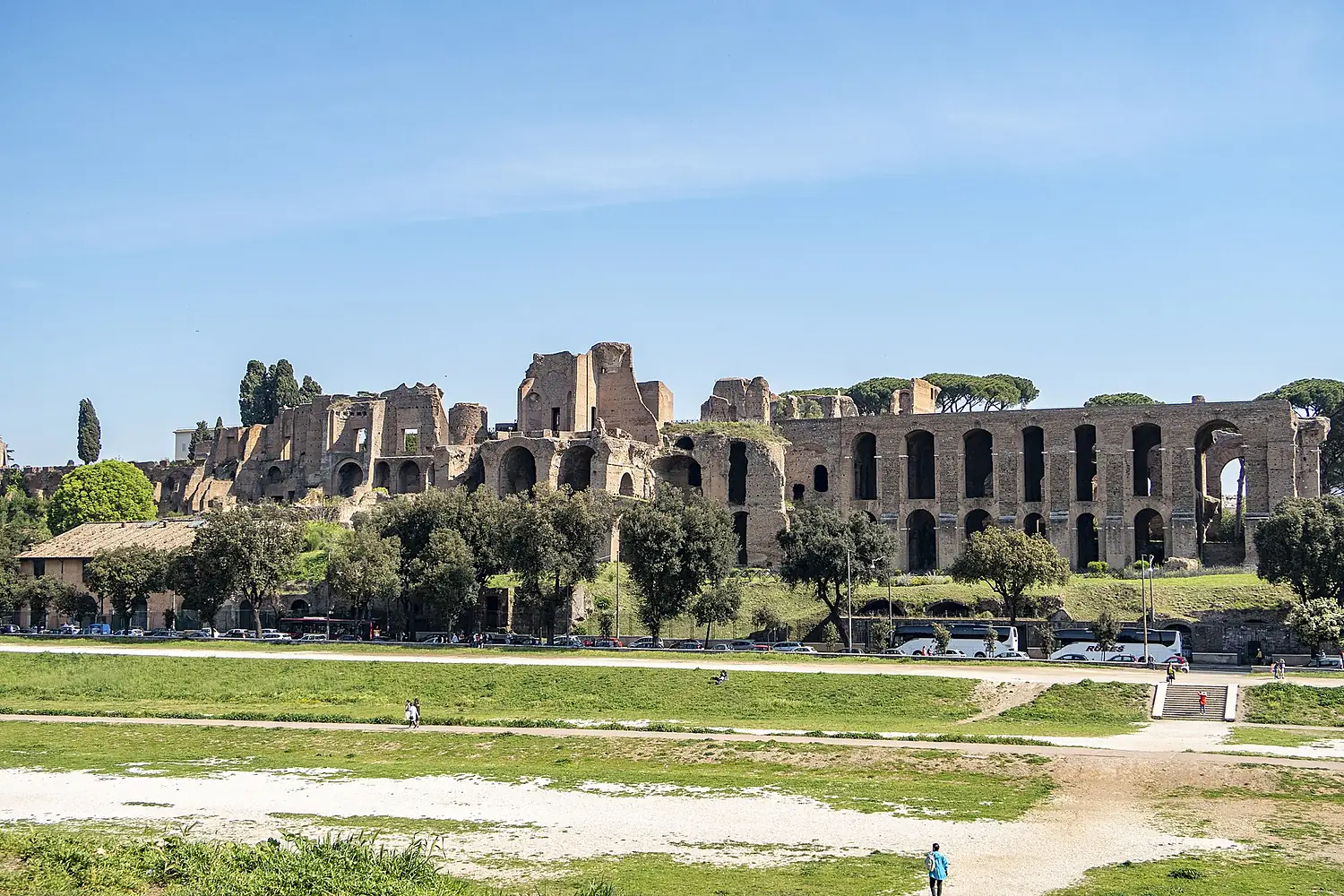 Palatine Hill from across the Circus Maximus April 2019