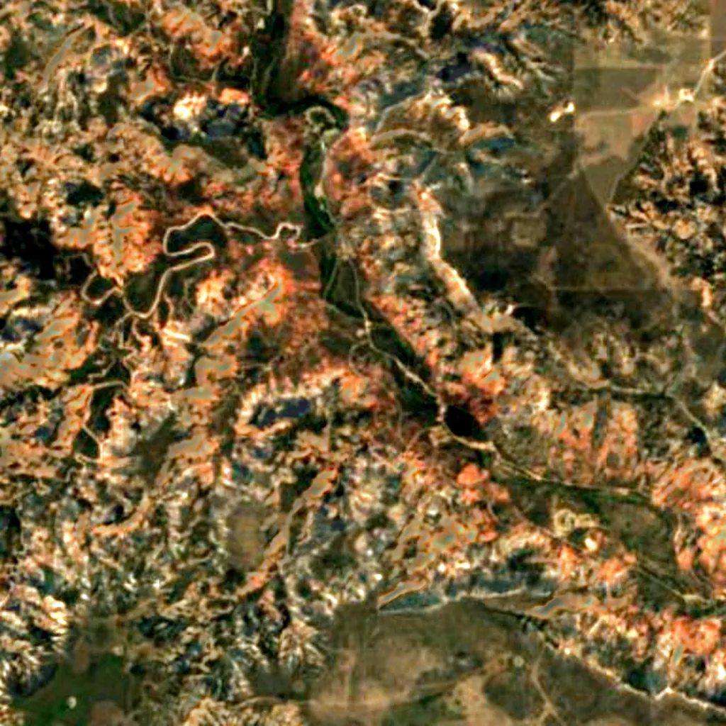 Palo Duro Canyon seen from above (Sentinel-2)