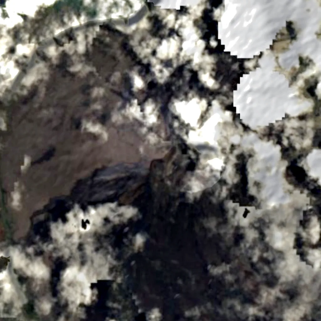 Piton de la Fournaise seen from above (Sentinel-2)