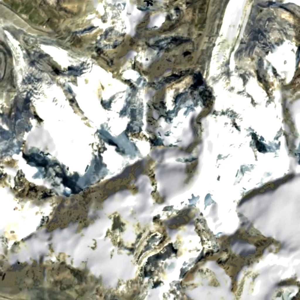 Piz Bernina seen from above (Sentinel-2)