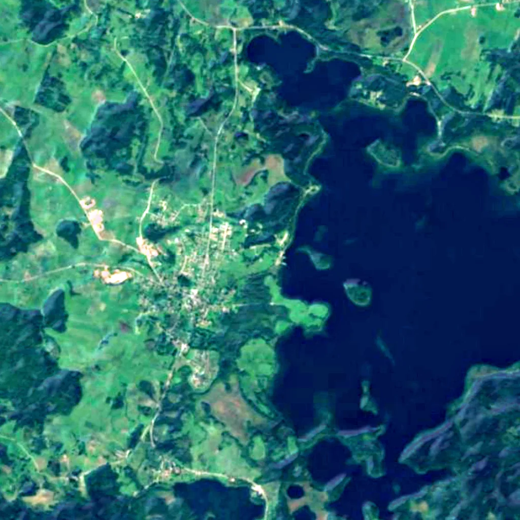 Plateliai Lake Lookout seen from above (Sentinel-2)