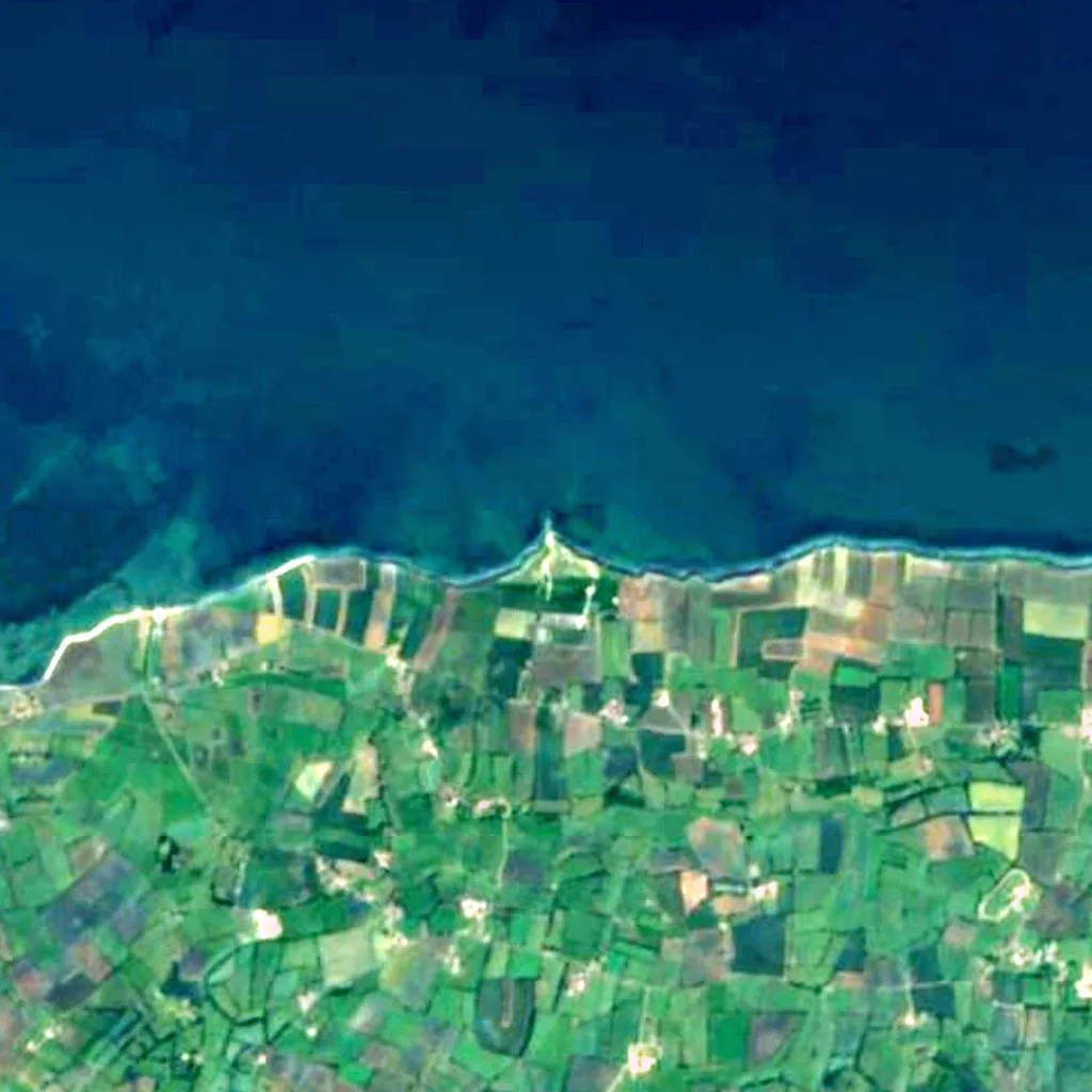 Pointe du Hoc seen from above (Sentinel-2)