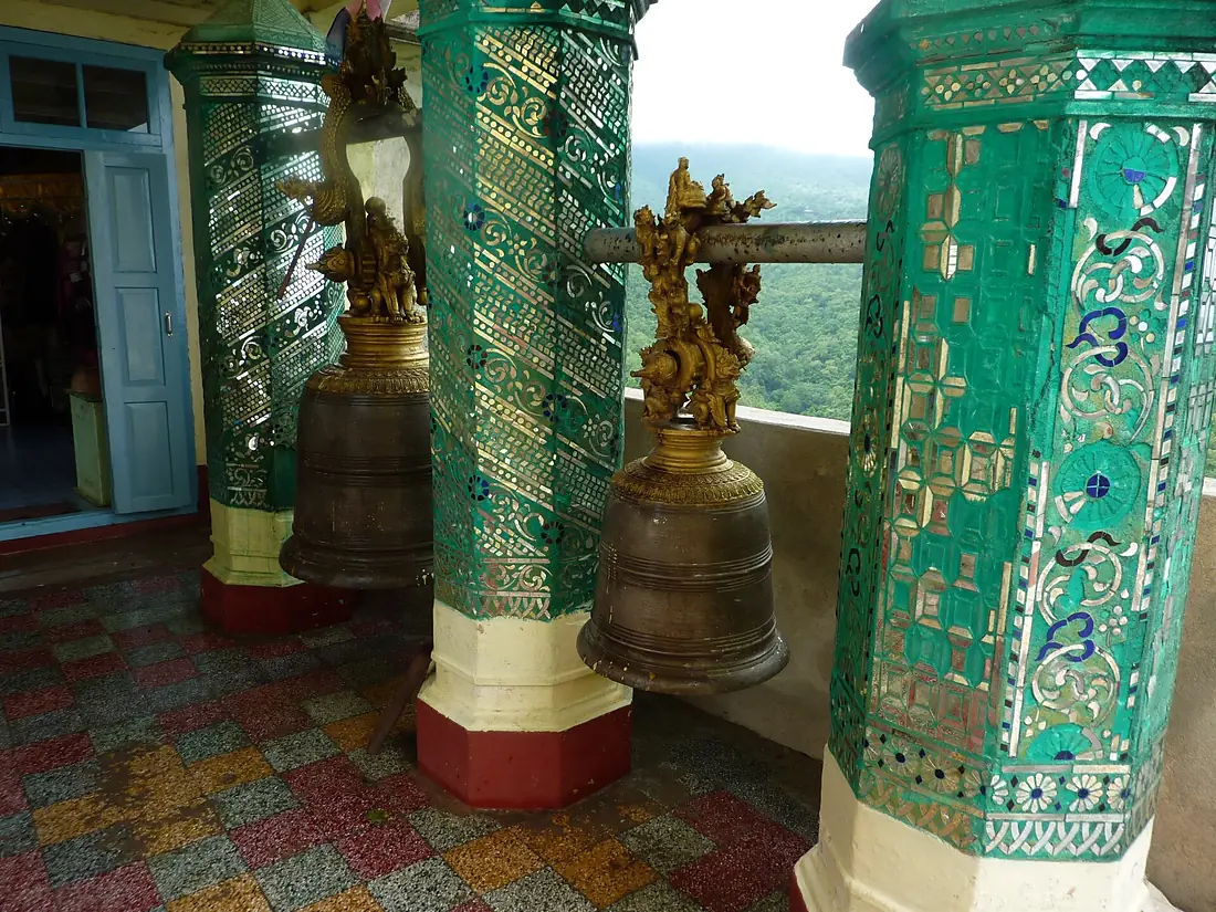 Bells at the top of Mount Popa, Myanmar