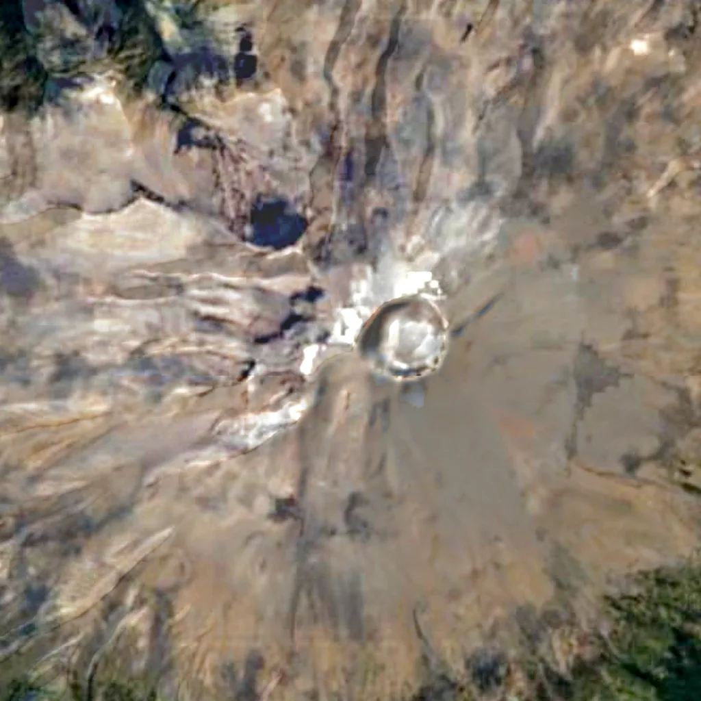 Popocatépetl seen from above (Sentinel-2)
