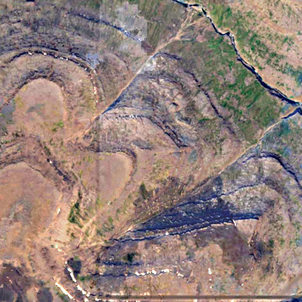 Putorana Plateau seen from above (Sentinel-2)