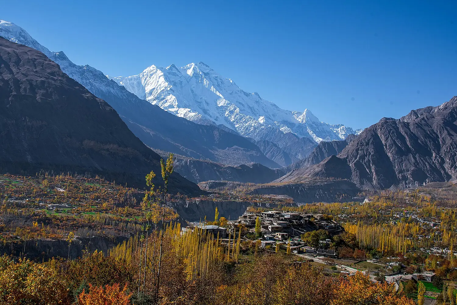 View of Rakaposhi from Hunza valley