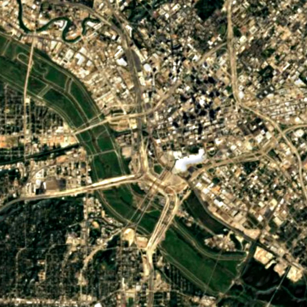 Reunion Tower seen from above (Sentinel-2)