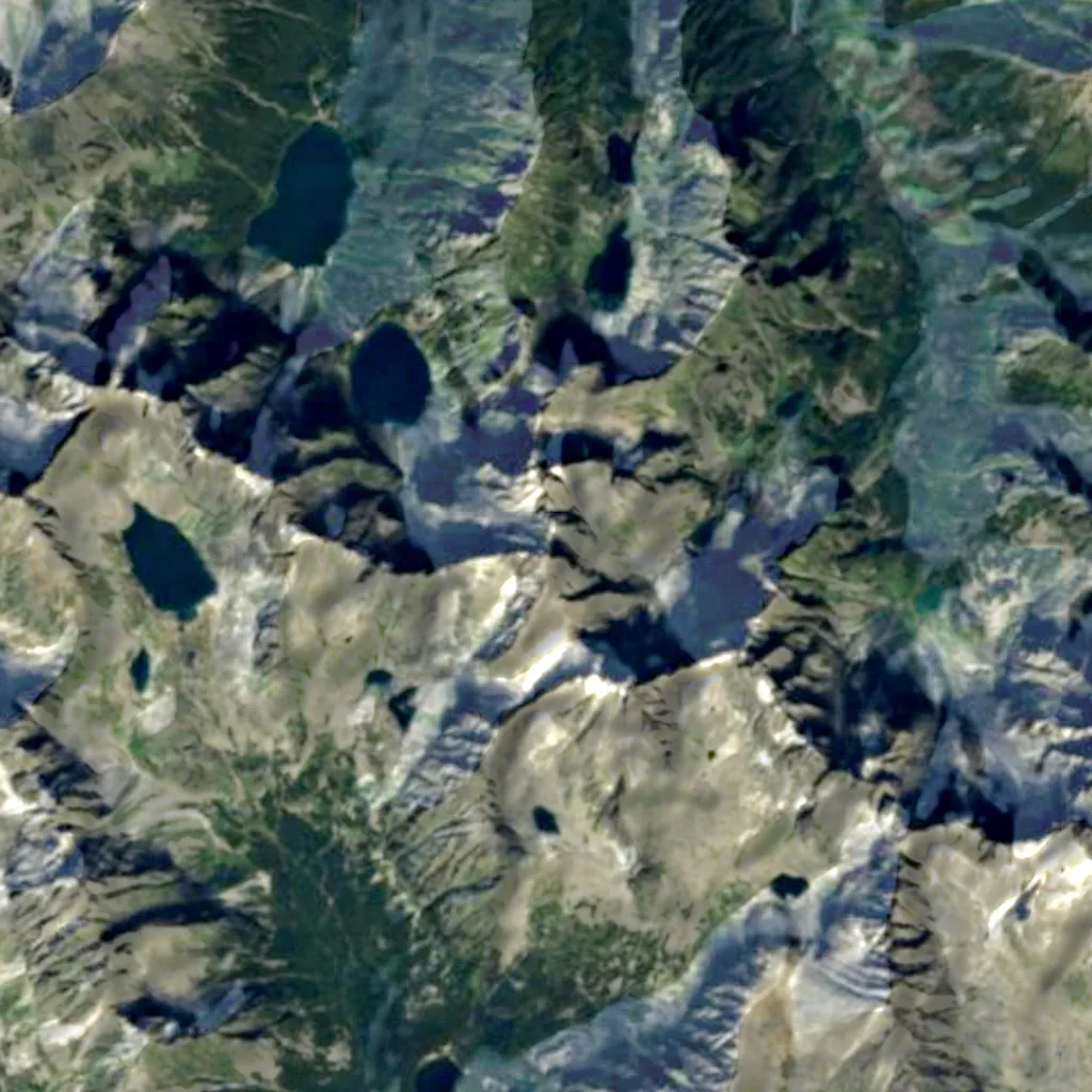 Rysy seen from above (Sentinel-2)