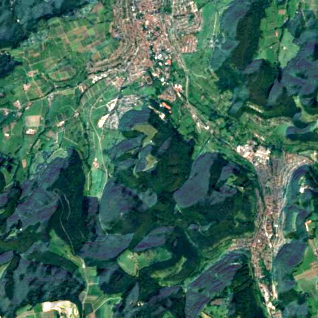 Schönberg Tower seen from above (Sentinel-2)