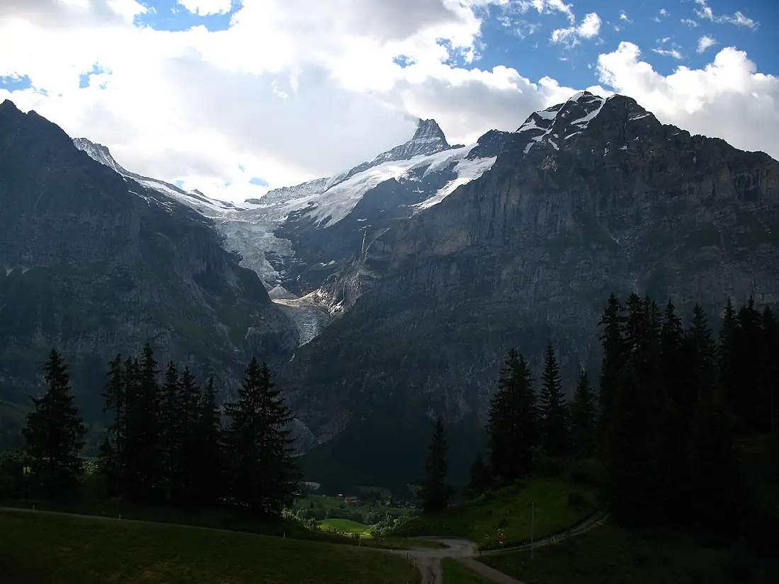 5348 - Grindelwald - Wetterhorn, Schreckhorn, Mettenberg, Oberer Grindelwaldgletscher