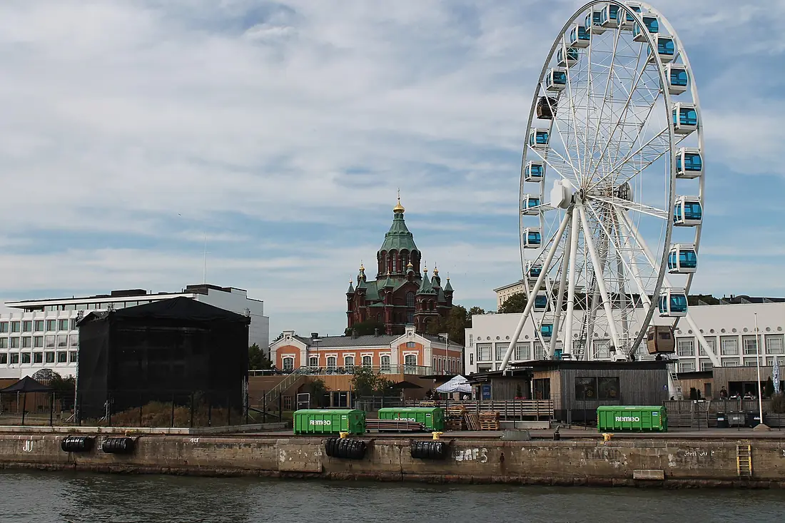 Cathedral and Skywheel In Helsinki