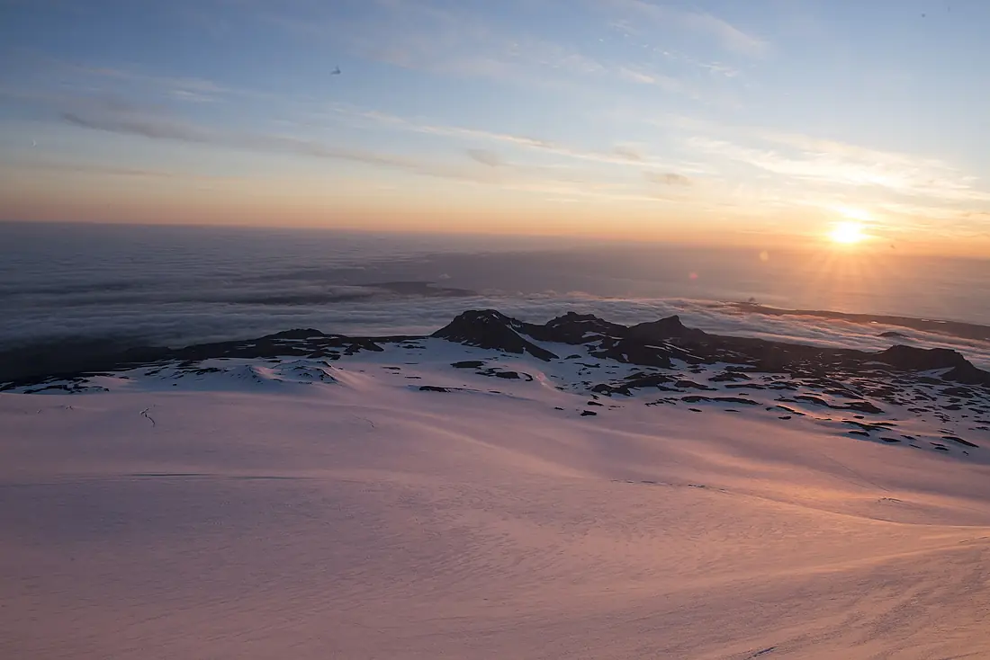View from Snæfellsjökull on the summer solstice