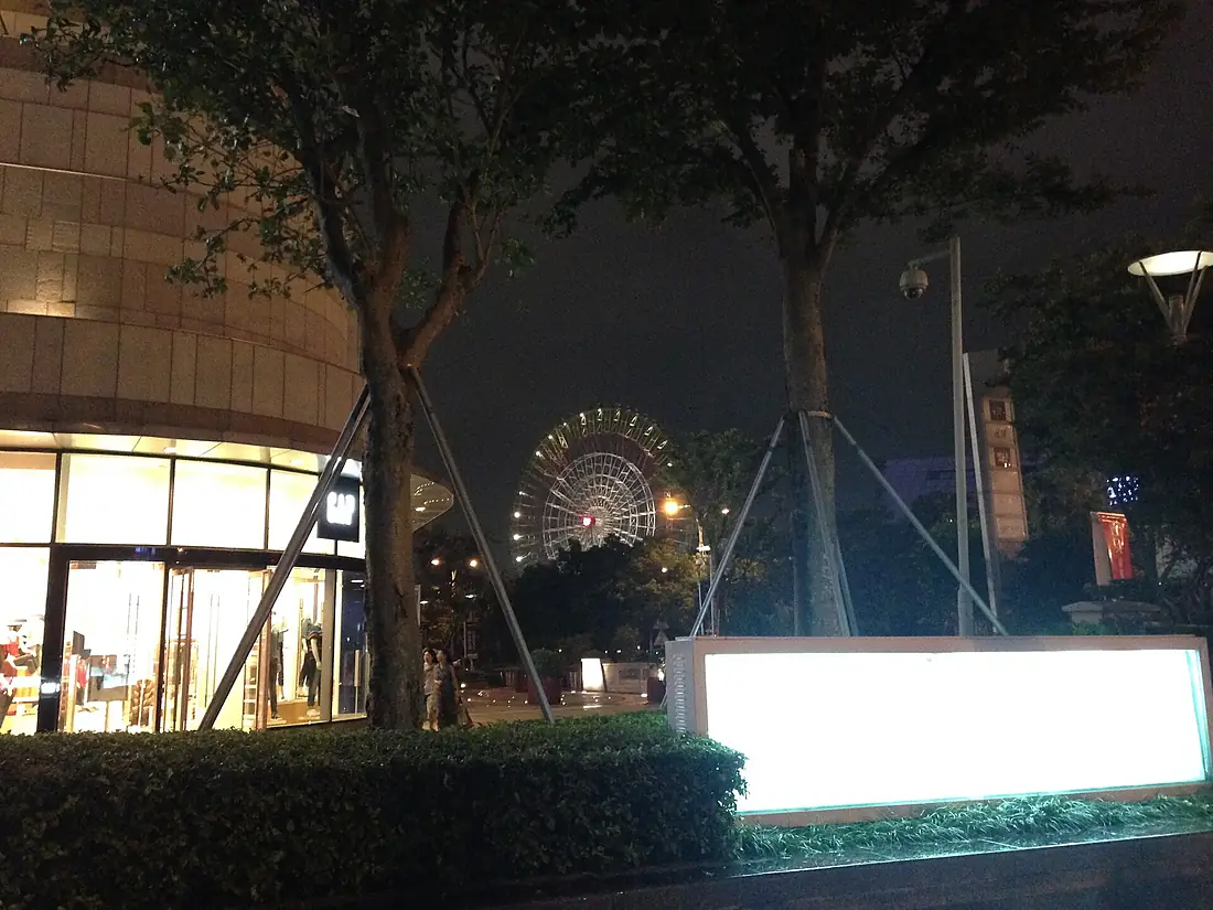 Ferris wheel in Suzhou Technology Park at night