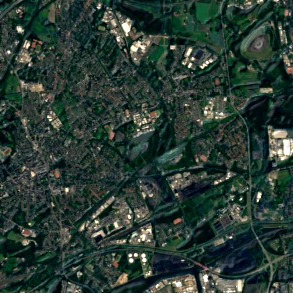 Tetrahedron in Bottrop seen from above (Sentinel-2)