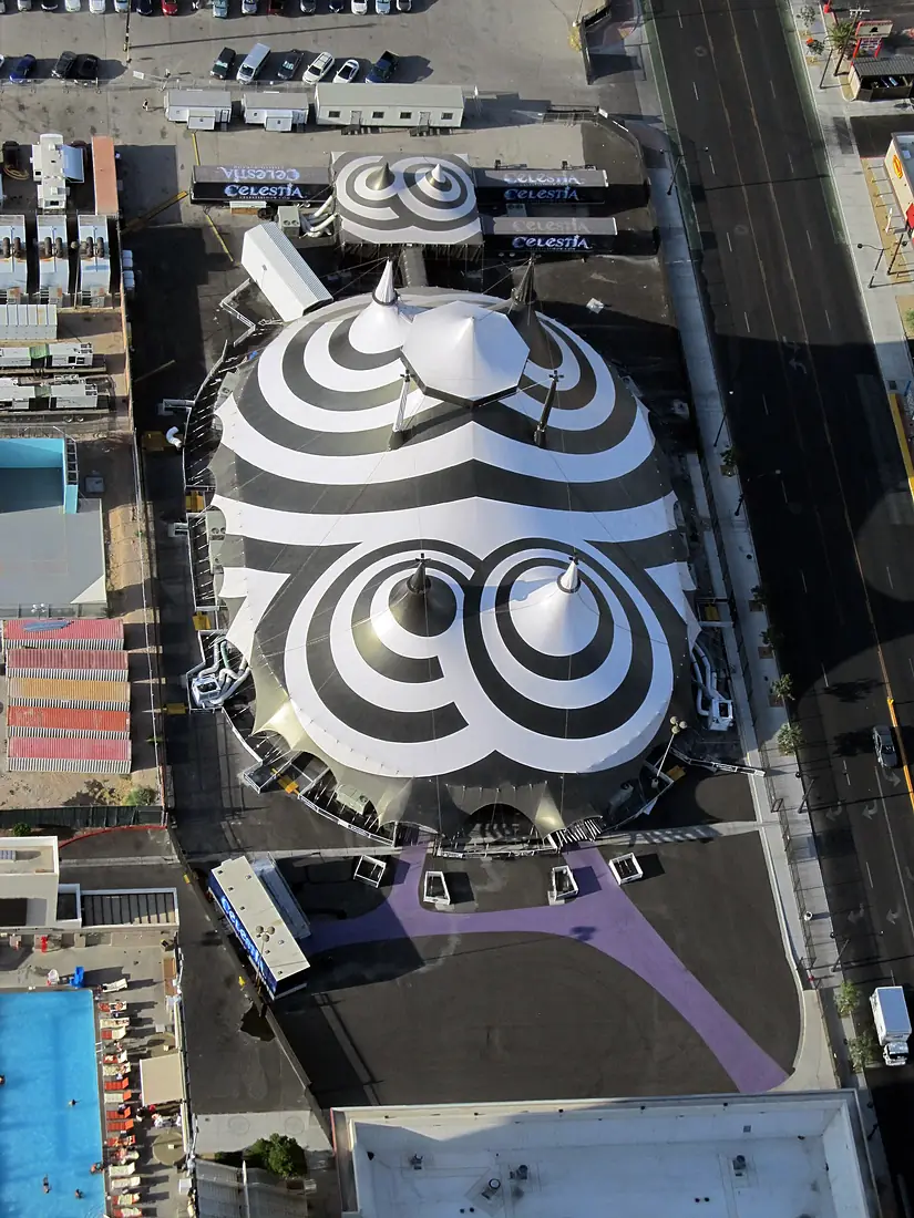 Celestia tent at The Strat in Las Vegas