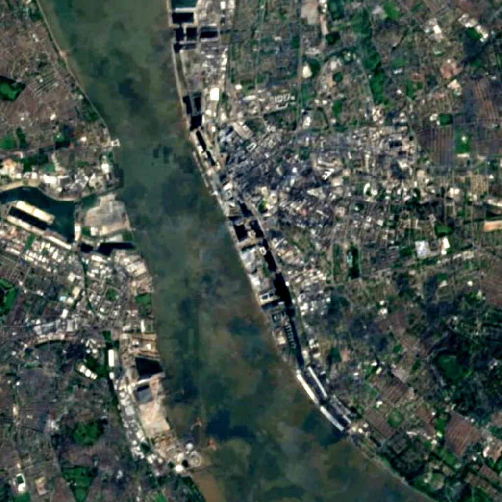 The Wheel of Liverpool seen from above (Sentinel-2)