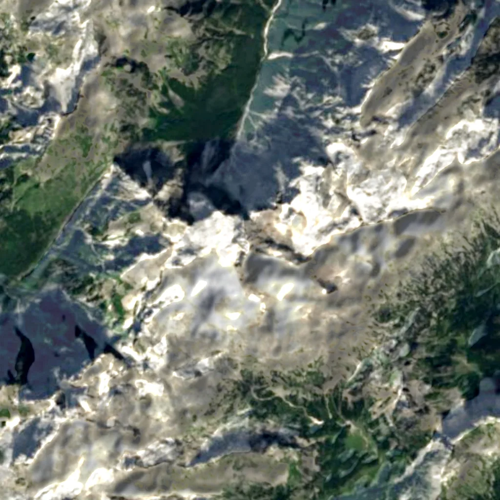 Triglav seen from above (Sentinel-2)