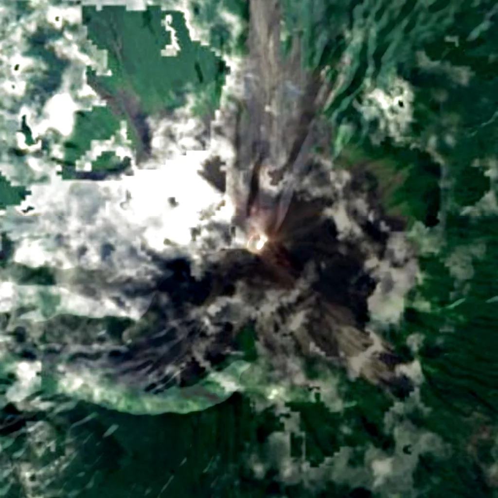 Ulawun seen from above (Sentinel-2)