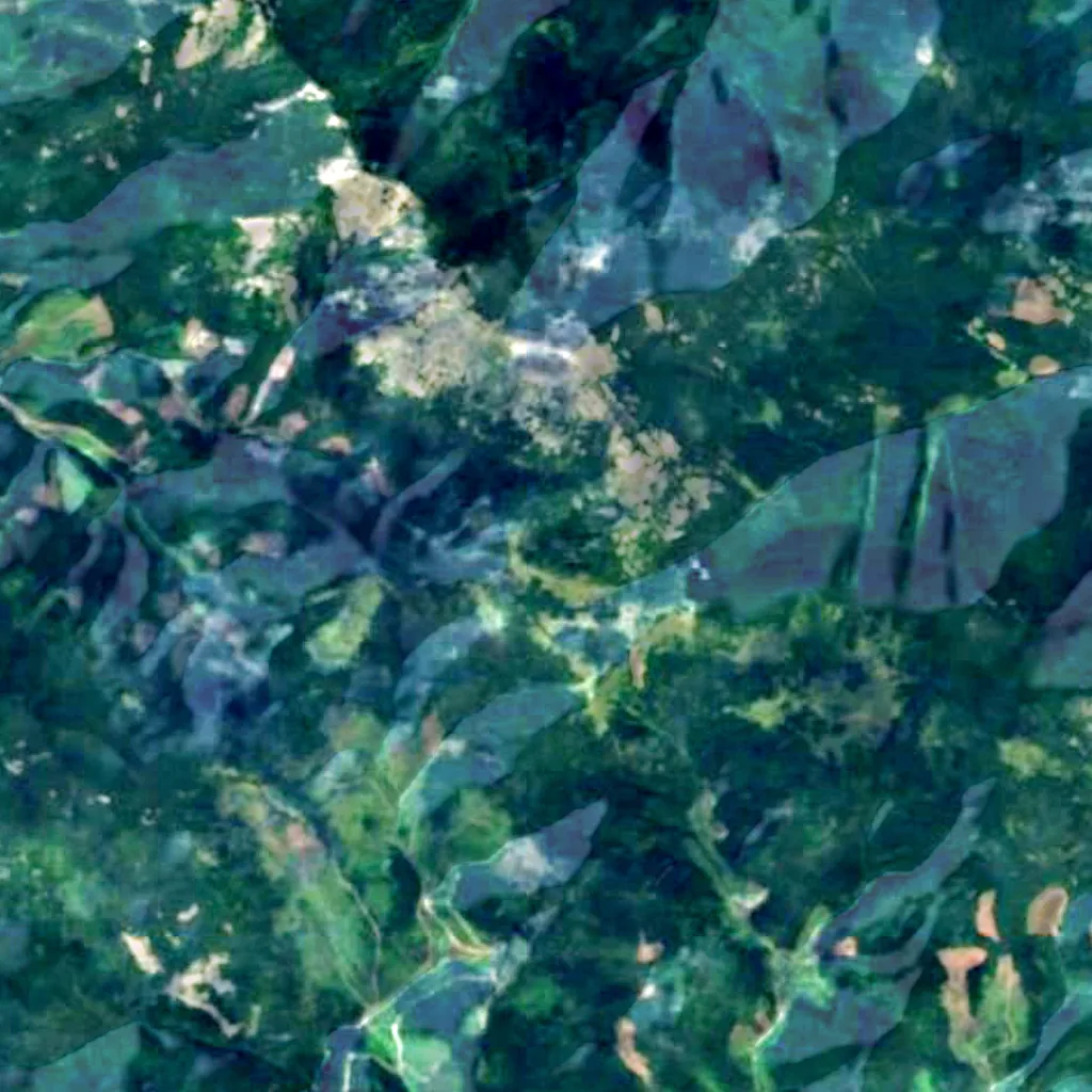 Urvische Peklo seen from above (Sentinel-2)