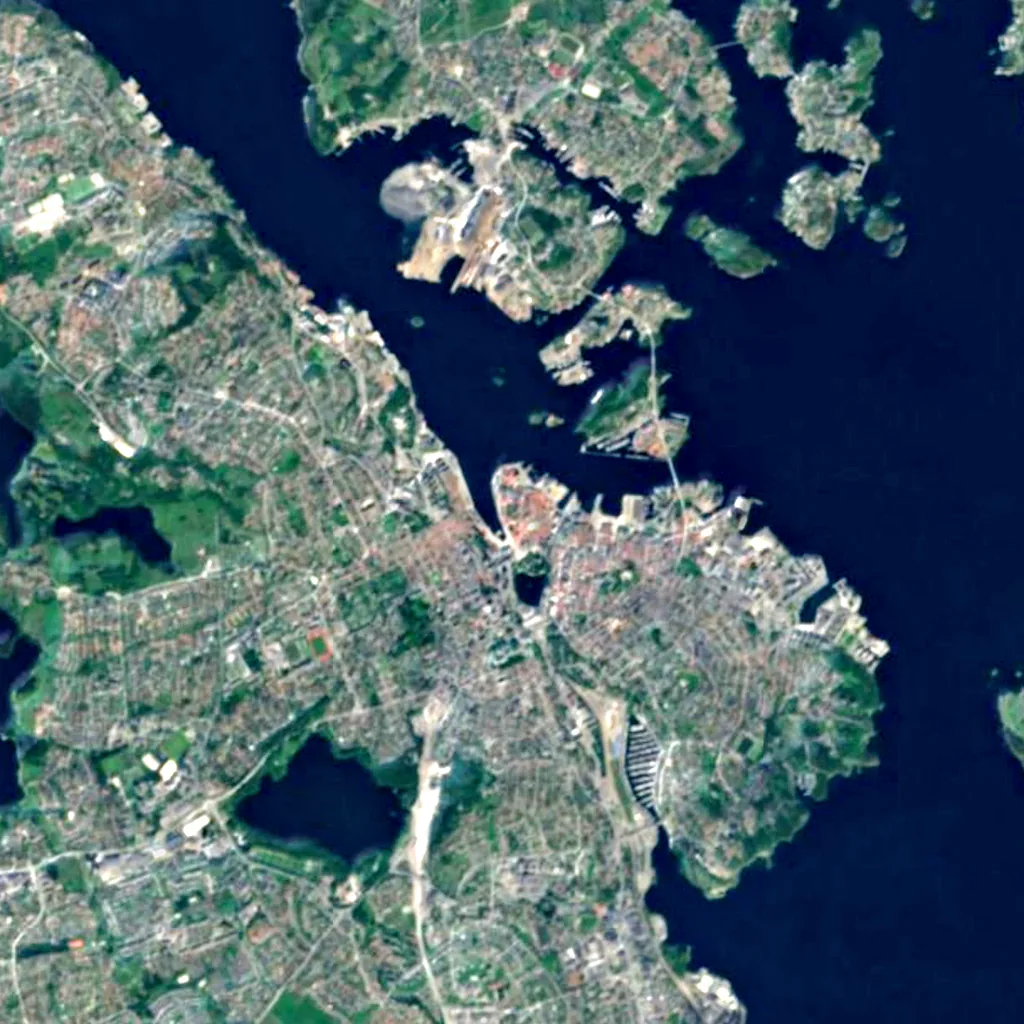 Valbergtårnet seen from above (Sentinel-2)