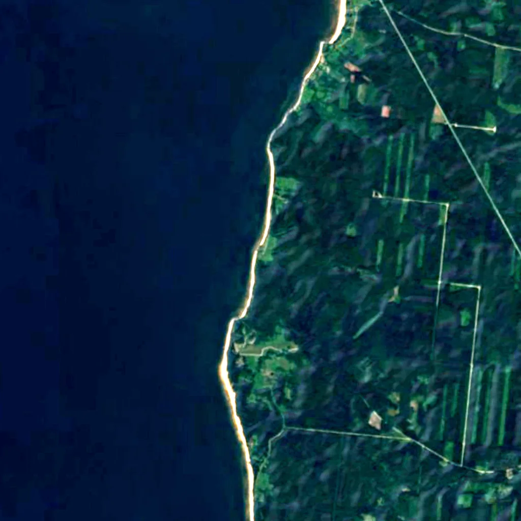 Veczemju Cliffs seen from above (Sentinel-2)