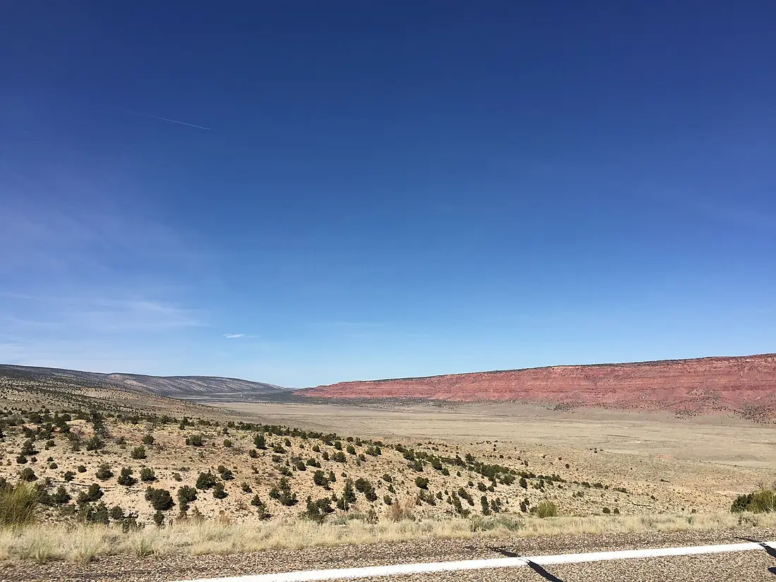 2016-03-20 13 50 24 View north along the west end of the Vermillion Cliffs from U.S. Route 89 Altnernate in Coconino County, Arizona
