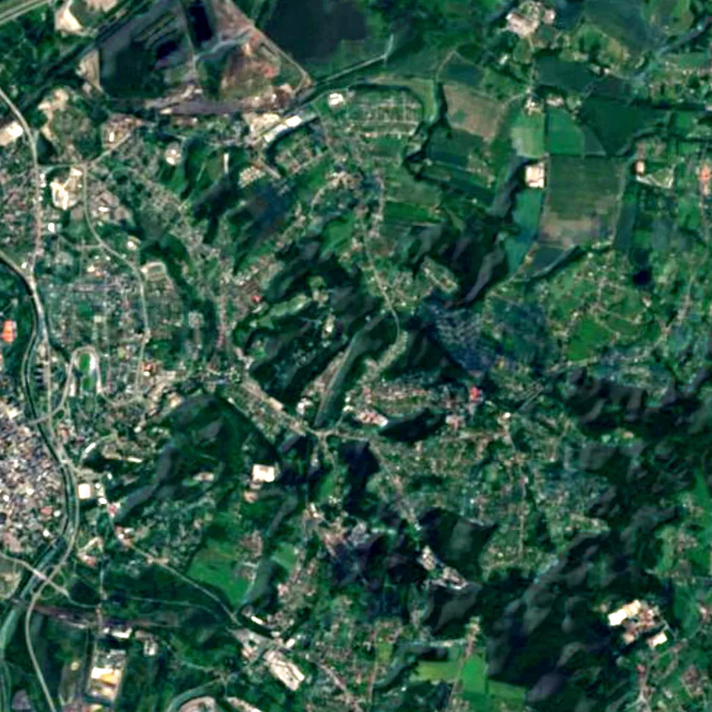 Viewing platform in ZOO Ostrava seen from above (Sentinel-2)