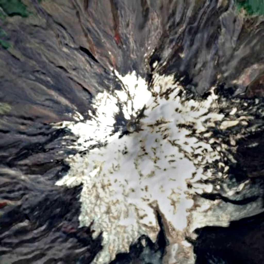 Villarrica Volcano seen from above (Sentinel-2)
