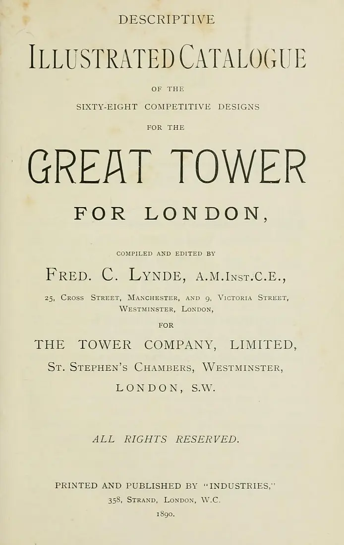 Titel - Illustrated Catalogue for the Great Tower for London