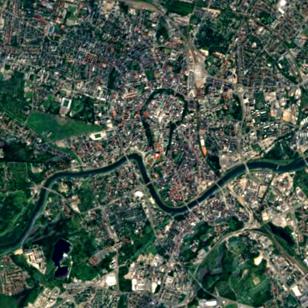 Wawel seen from above (Sentinel-2)