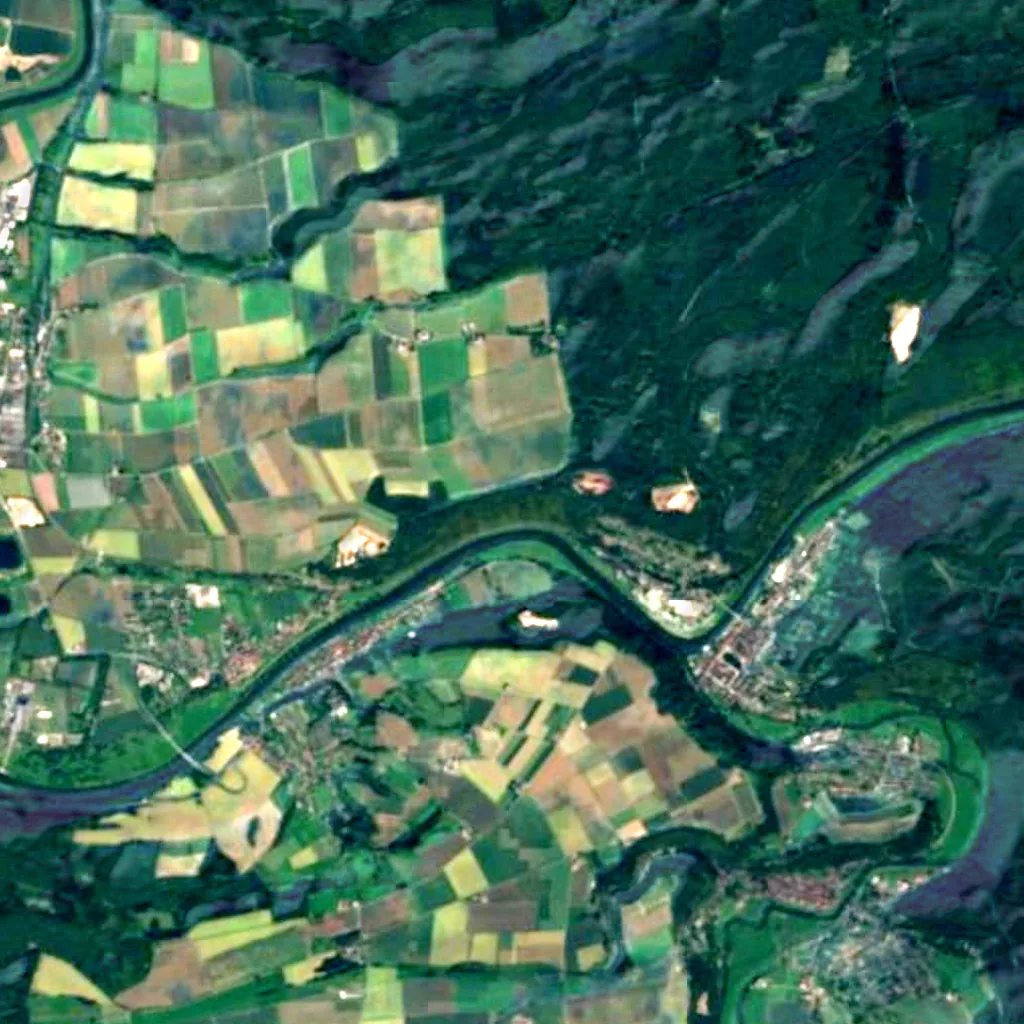 Weser Skywalk seen from above (Sentinel-2)
