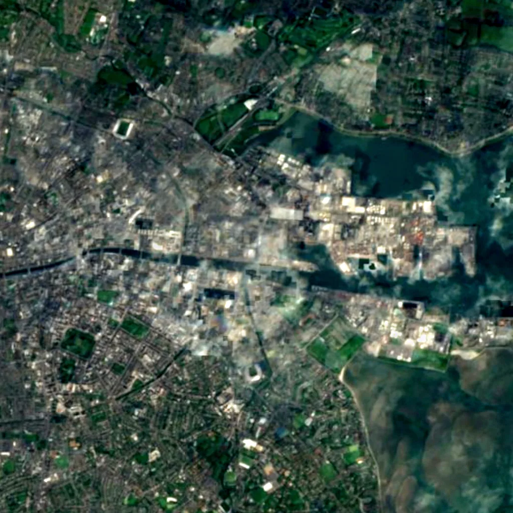 Wheel of Dublin seen from above (Sentinel-2)