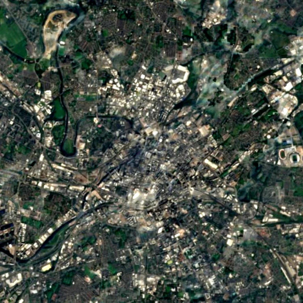 Wheel of Manchester seen from above (Sentinel-2)