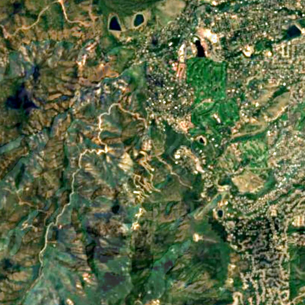 Will Rogers Shrine of the Sun seen from above (Sentinel-2)