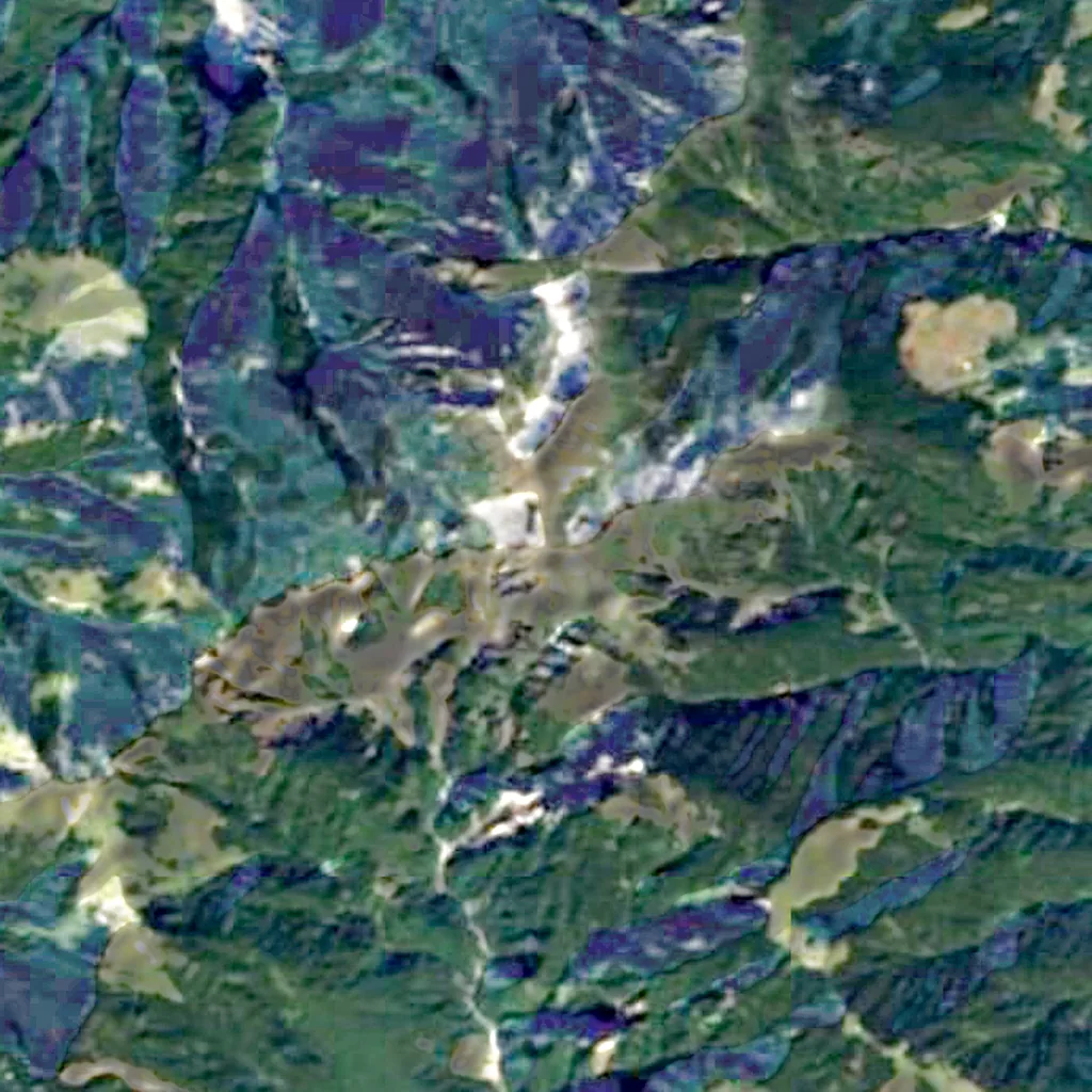 Xueshan seen from above (Sentinel-2)